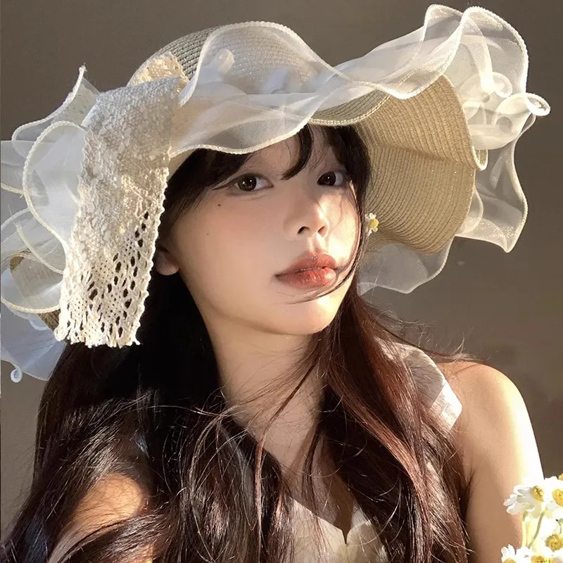 DZP Paper Reed Sun Protection Hats Unisex-3