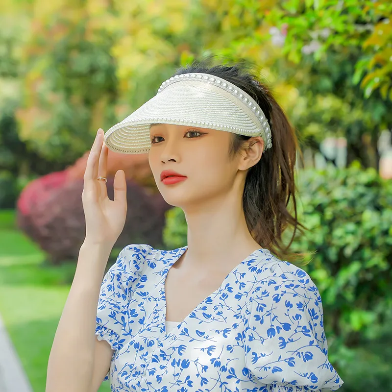 DZP Straw Woven Sun Protection Hats Unisex-9