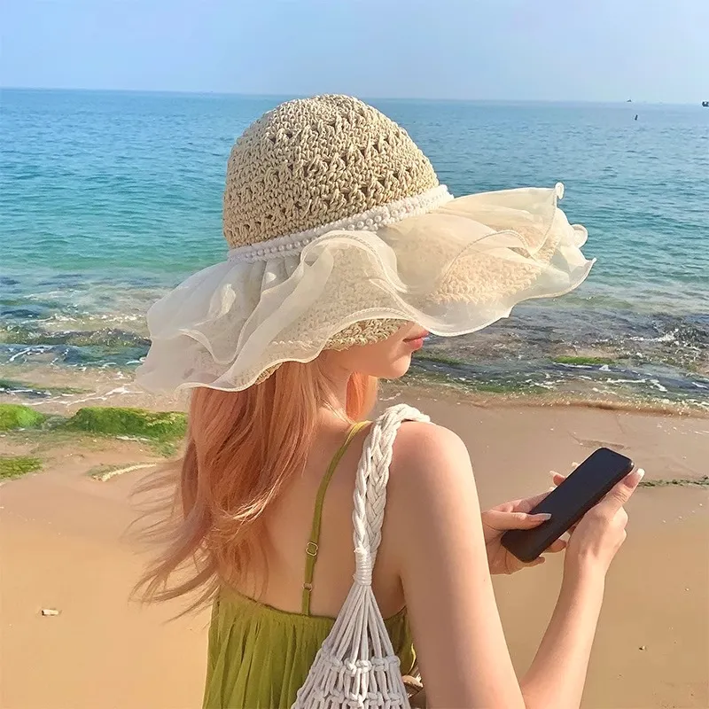 DZP Paper Reed Sun Protection Hats Unisex-3