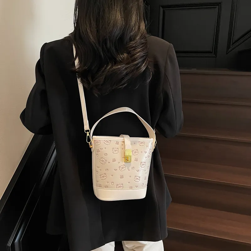 HCXK PU Bucket Bag, Shoulder Bag, Handbag Women's Multicolor-2