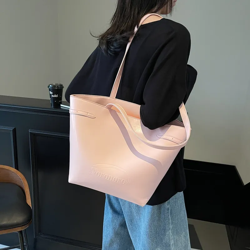 HCXK PU Trendy Fashion Korea Tote Preppy Style Shoulder Bag Regular Women's Multicolor-3