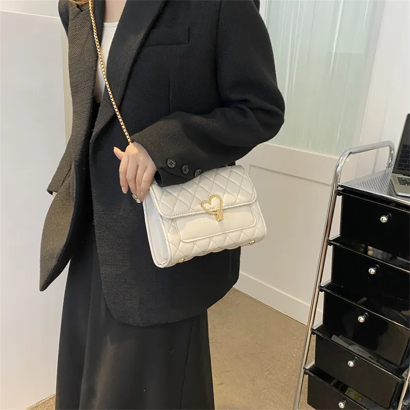 HCXK PU Chain Crossbody Bag, Shoulder Bag, Cell Phone Pouch Regular Women's White/Ecru/Light Brown/Black-6