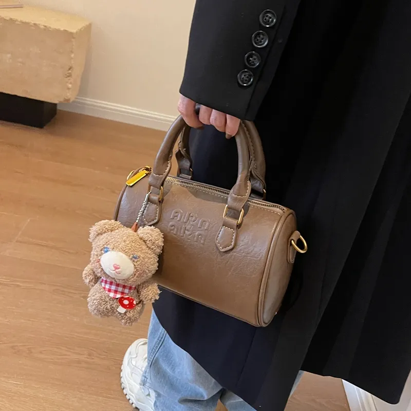 HCXK PU One Shoulder Handbags Regular Women's Mud/coffee/brown-5