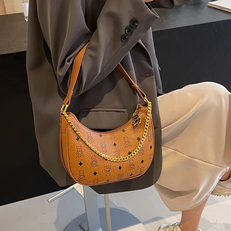 HCXK PU One Shoulder Crossbody Dumpling Bag Women's Bag Commute Unisex Ecru/Black/Pink/Brown-19