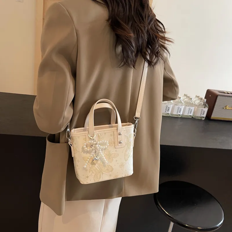 HCXK PU Handbag Tote Bag Shoulder Bag Unisex White/Black/Blue/Pink-26