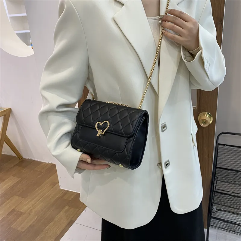 HCXK PU Chain Crossbody Bag, Shoulder Bag, Cell Phone Pouch Regular Women's White/Ecru/Light Brown/Black-12