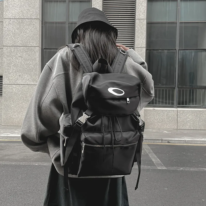 HCXK Nylon Backpack Unisex Black-4