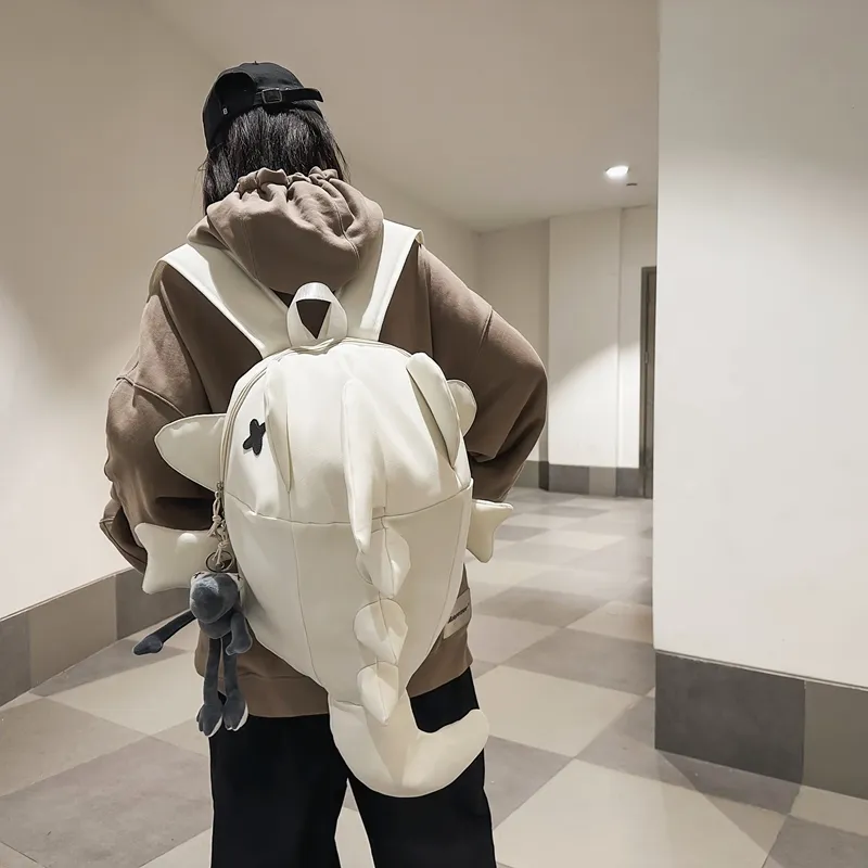 HCXK Nylon Backpack Unisex White/Black/Gray-1