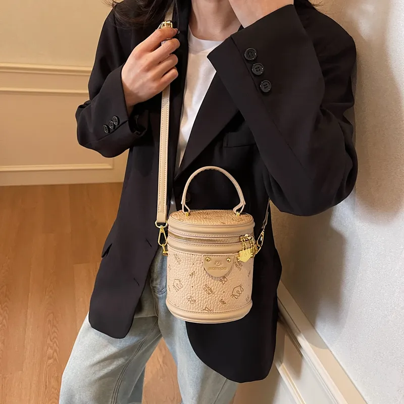 HCXK PU Cylinder Bag Shoulder Bag Crossbody Bag Handbag Women's Multicolor-5