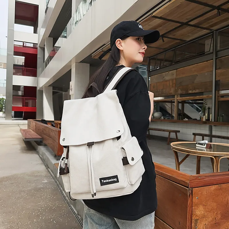 HCXK Canvas Backpack Unisex Black/Ecru/Khaki-1