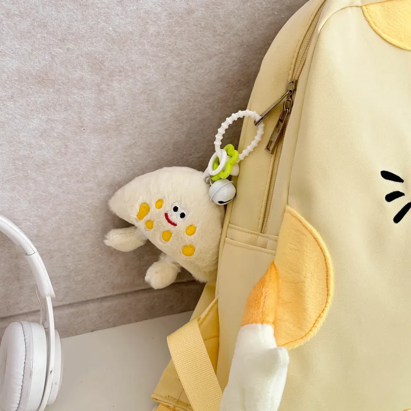 HCXK Nylon Japanese Style Backpack For Female University Students Regular Unisex Yellow-5