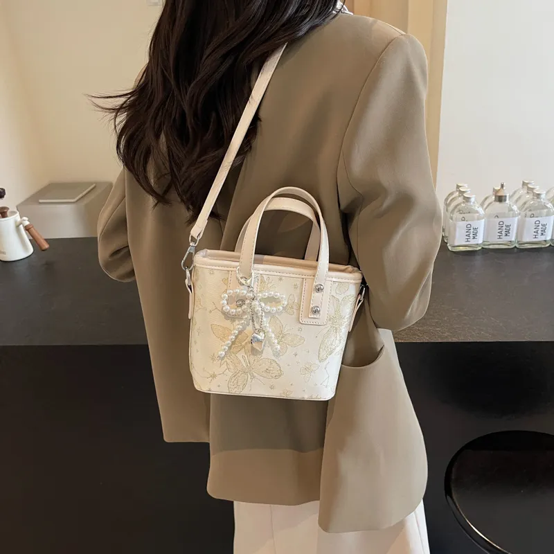 HCXK PU Handbag Tote Bag Shoulder Bag Unisex White/Black/Blue/Pink-24