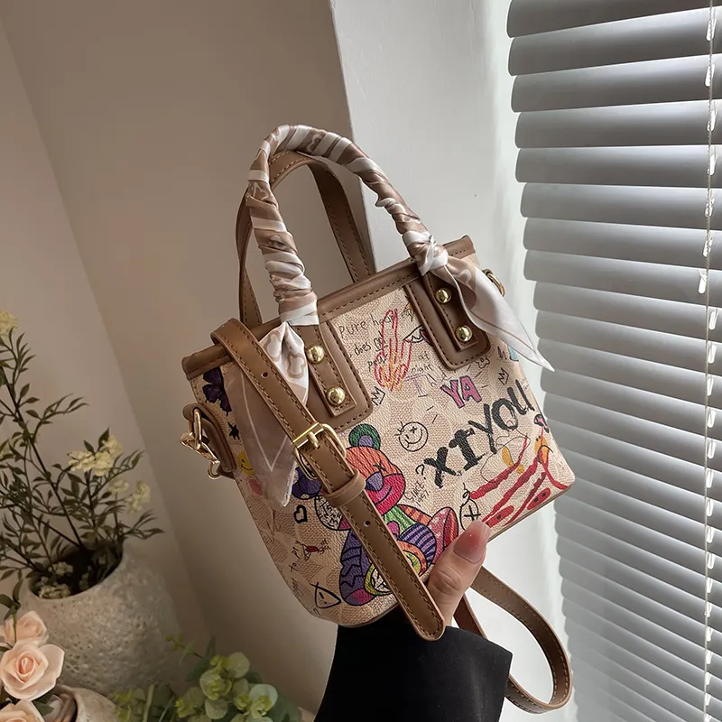 HCXK PU Fashion Versatile Handheld Basket Bag Crossbody Bag Handbag Regular Women's Multicolor-17