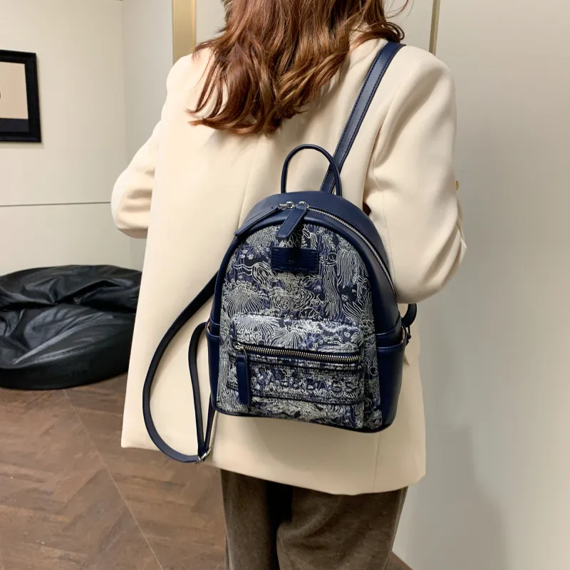 HCXK PU Large Capacity Premium Commute Backpack Regular Women's Multicolor-7