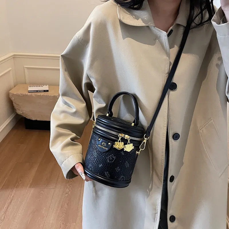 HCXK PU Cylinder Bag Shoulder Bag Crossbody Bag Handbag Women's Multicolor-23