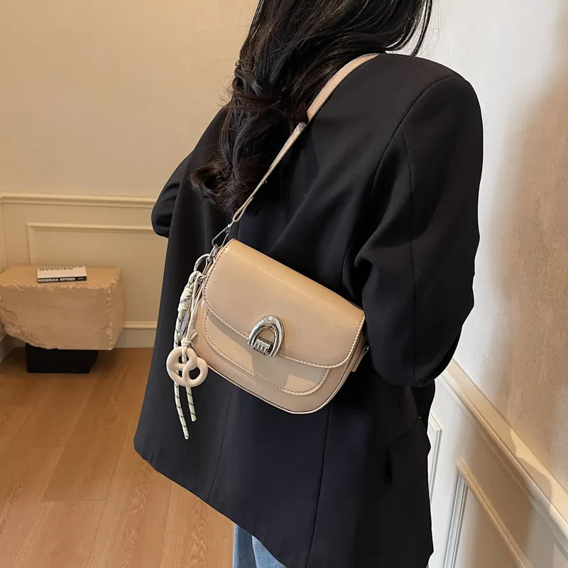 HCXK PU Shoulder Bag Regular Women's White/Black/Khaki/Coffee/Greige-13