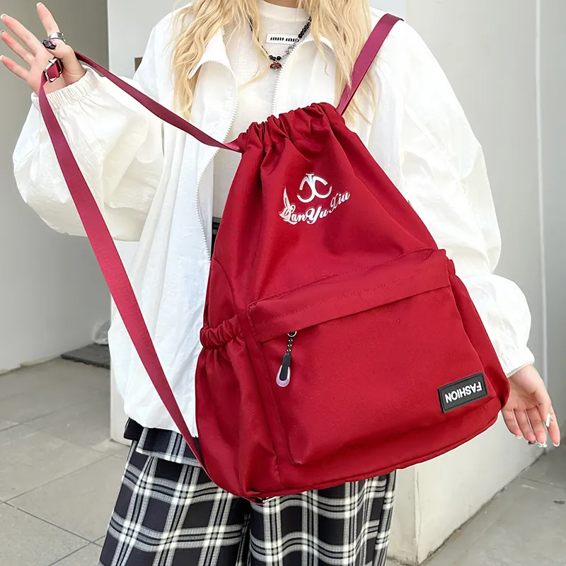 HCXK Nylon Backpack Regular Unisex Black/Ecru/Burgundy/Light Blue/Dark Blue/Khaki-11