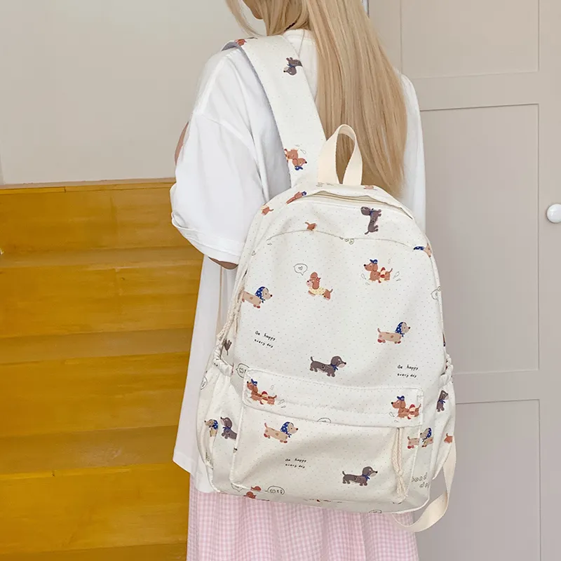 HCXK Nylon Fabric Backpack Unisex Multicolor-3