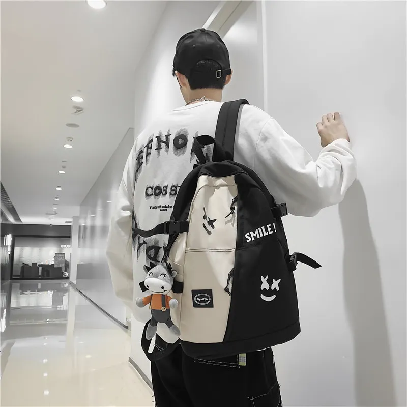 HCXK Nylon Backpack Unisex White/Black-7