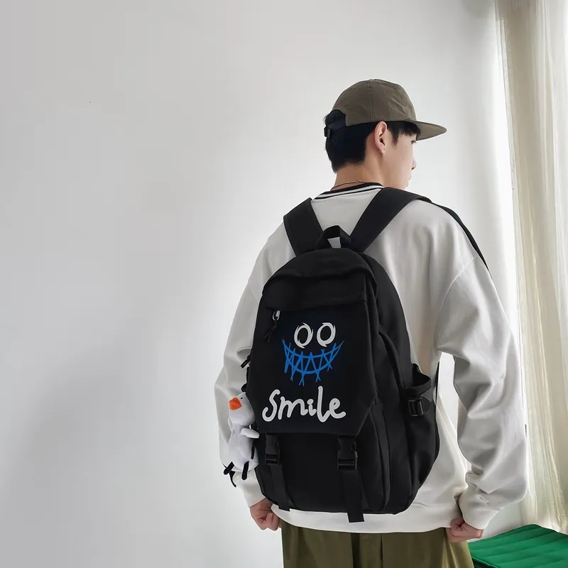 HCXK Nylon Backpack Unisex Black/White-17