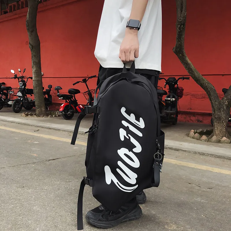 HCXK Nylon Backpack Regular Unisex White/Black/Khaki-7