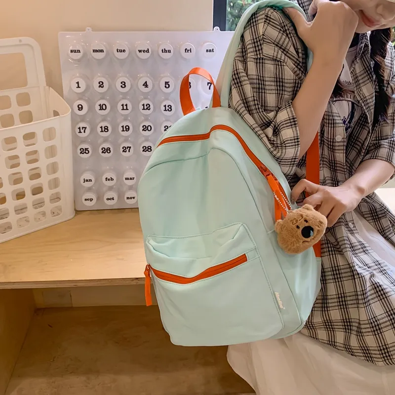 HCXK Nylon Backpack Regular Unisex Yellow/Pink/Green/White/Purple-14
