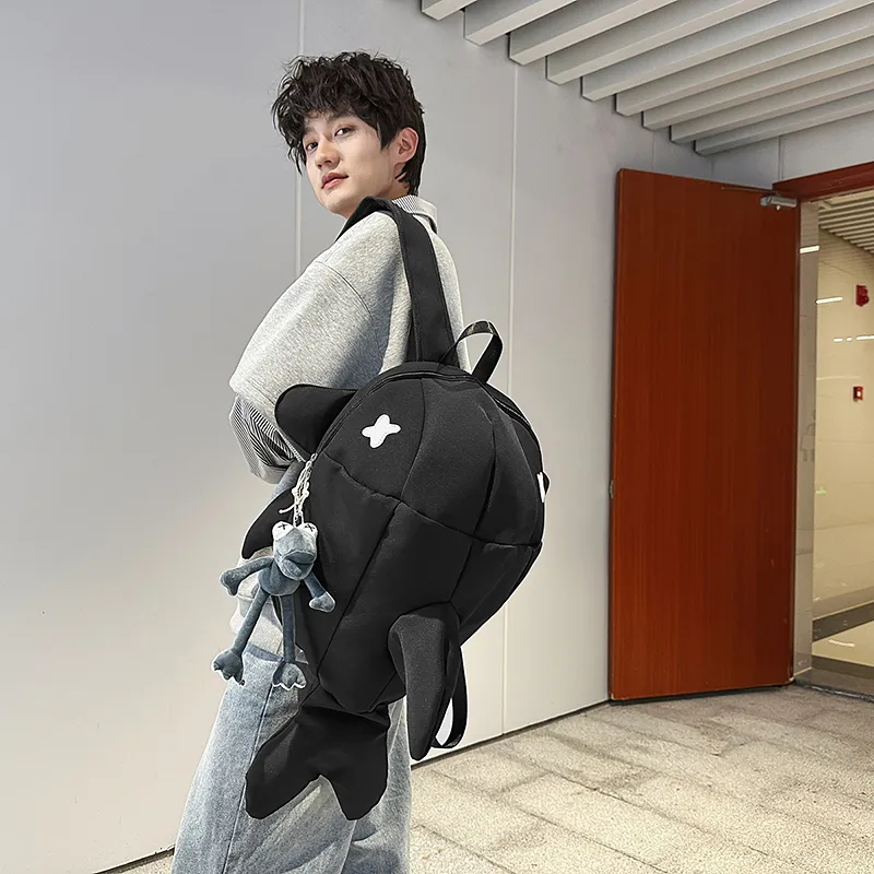 HCXK Nylon Backpack Unisex Gray/White/Black-11
