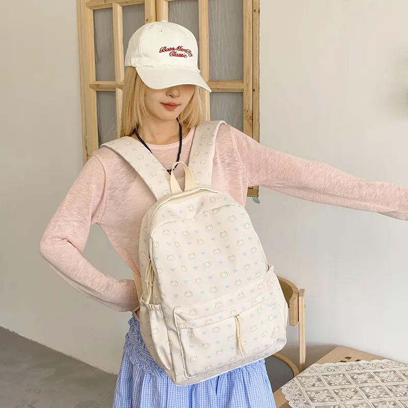 HCXK Nylon Fabric Backpack Unisex Multicolor-9