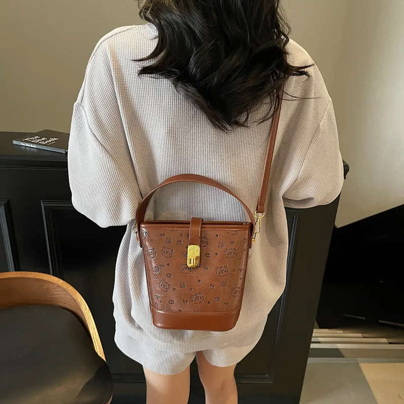 HCXK PU Bucket Bag, Shoulder Bag, Handbag Women's Multicolor-22