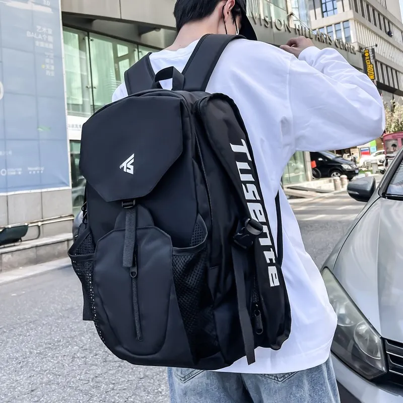 HCXK Oxford Backpack Unisex Gray/Black/Red-11
