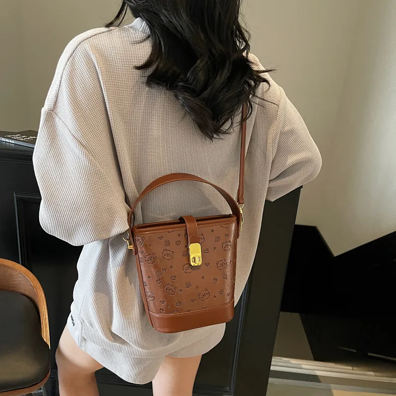 HCXK PU Bucket Bag, Shoulder Bag, Handbag Women's Multicolor-23