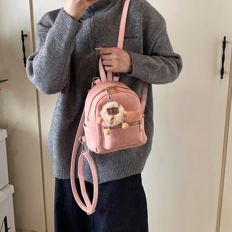 HCXK PU Backpack Women's Gray/Black/Pink/Brown/Coffee-4