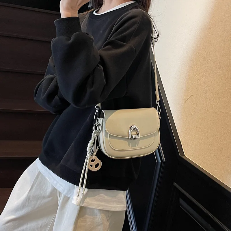HCXK PU Shoulder Bag Regular Women's White/Black/Khaki/Coffee/Greige-24