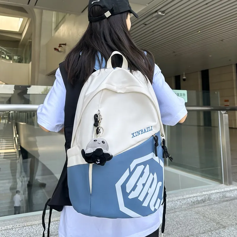 HCXK Composite Cloth Backpack Unisex Gray/Black/Red/Khaki/Blue-21
