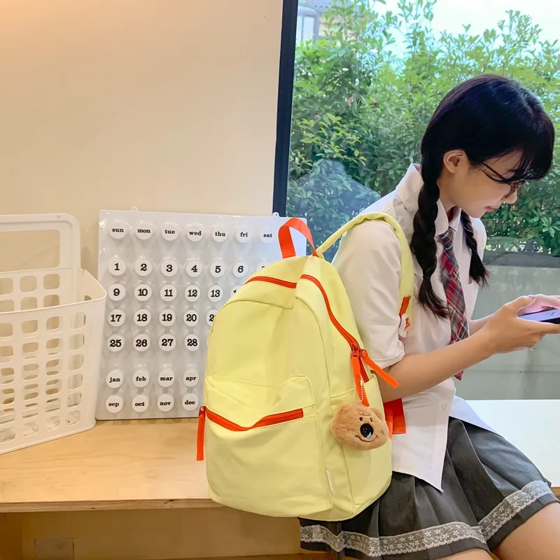 HCXK Nylon Backpack Regular Unisex Yellow/Pink/Green/White/Purple-4