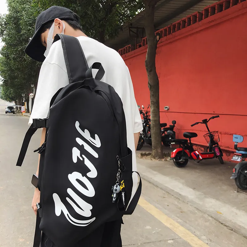 HCXK Nylon Backpack Regular Unisex White/Black/Khaki-8