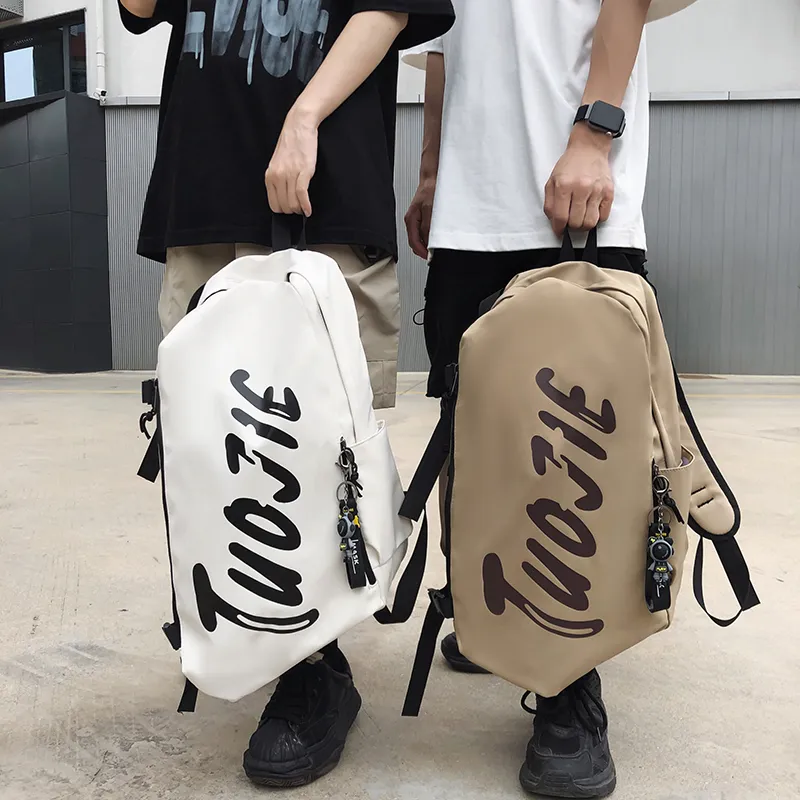HCXK Nylon Backpack Regular Unisex White/Black/Khaki-4