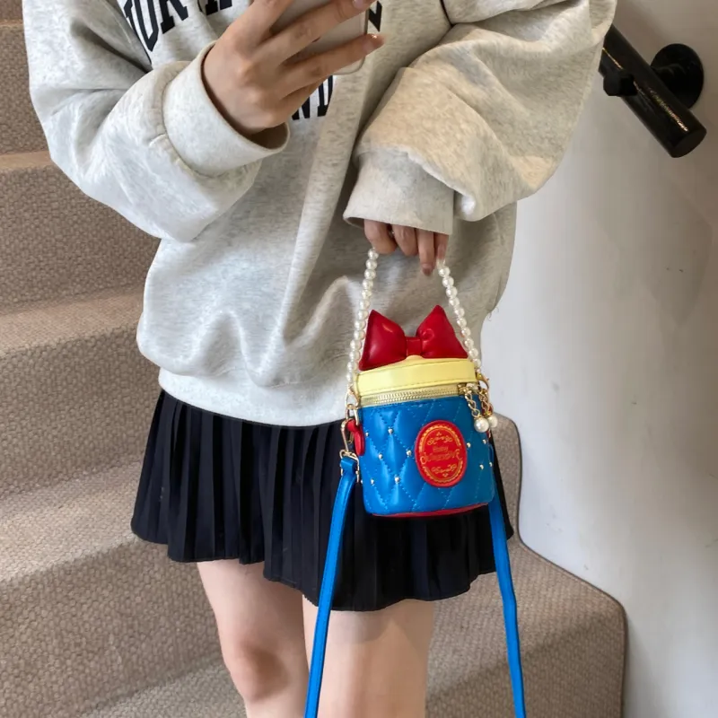 HCXK PU Shoulder Bag, Crossbody Bag, Handbag Women's Blue & Yellow/Ecru/Black/Pink/Rose Red-5