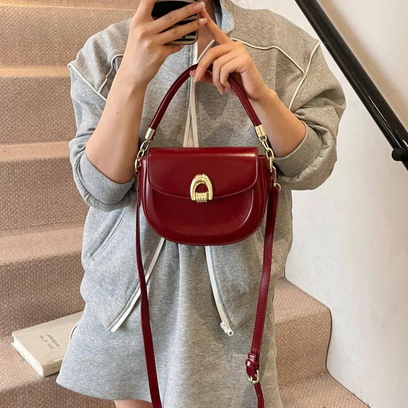 HCXK PU Saddle Bag, Shoulder Bag, Crossbody Bag, Handbag Women's Multicolor-11
