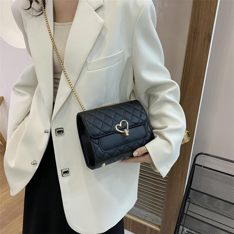 HCXK PU Chain Crossbody Bag, Shoulder Bag, Cell Phone Pouch Regular Women's White/Ecru/Light Brown/Black-11