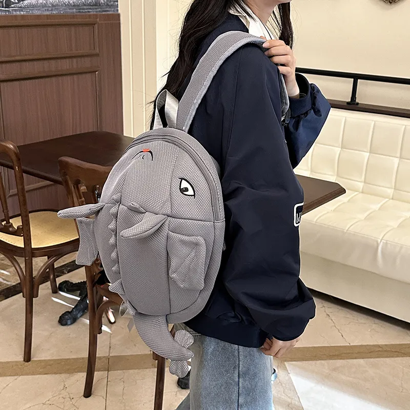 HCXK Nylon Fabric Backpack Unisex White/Black/Gray/Neon Green-16