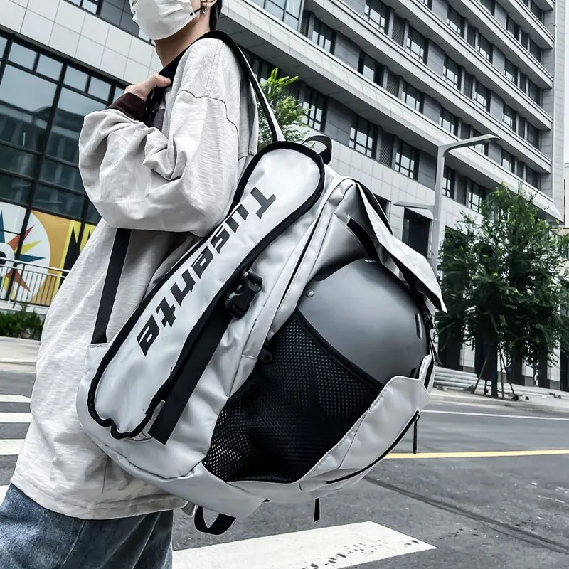 HCXK Oxford Backpack Unisex Gray/Black/Red-5