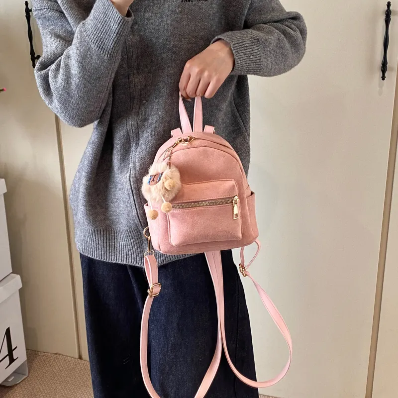 HCXK PU Backpack Women's Gray/Black/Pink/Brown/Coffee-2