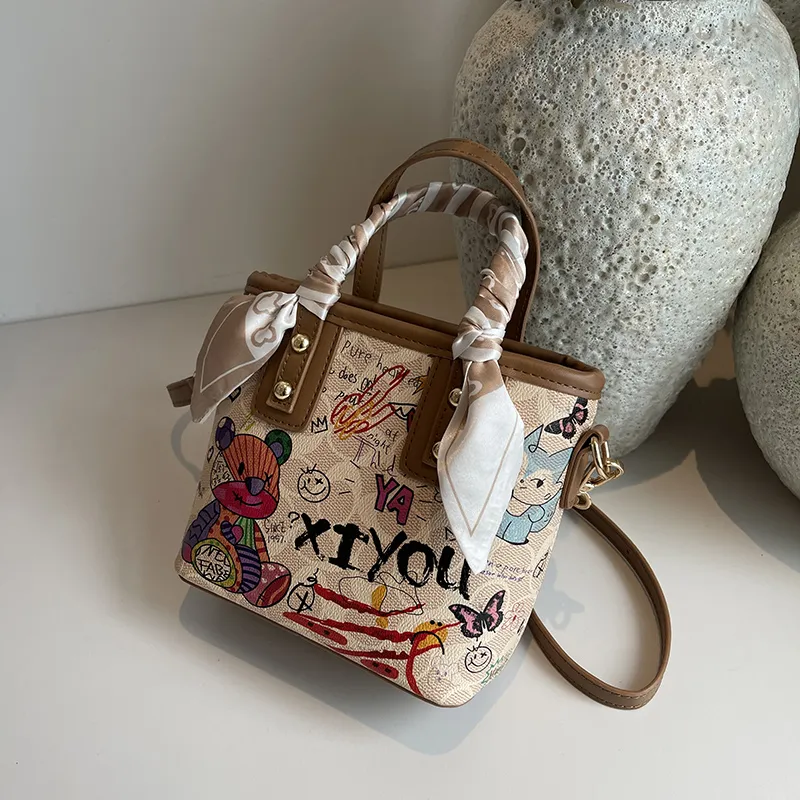 HCXK PU Fashion Versatile Handheld Basket Bag Crossbody Bag Handbag Regular Women's Multicolor-16