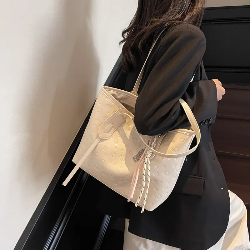 HCXK PU Tote Bag, Shoulder Bag Women's Blue/Pink/Black/White-17
