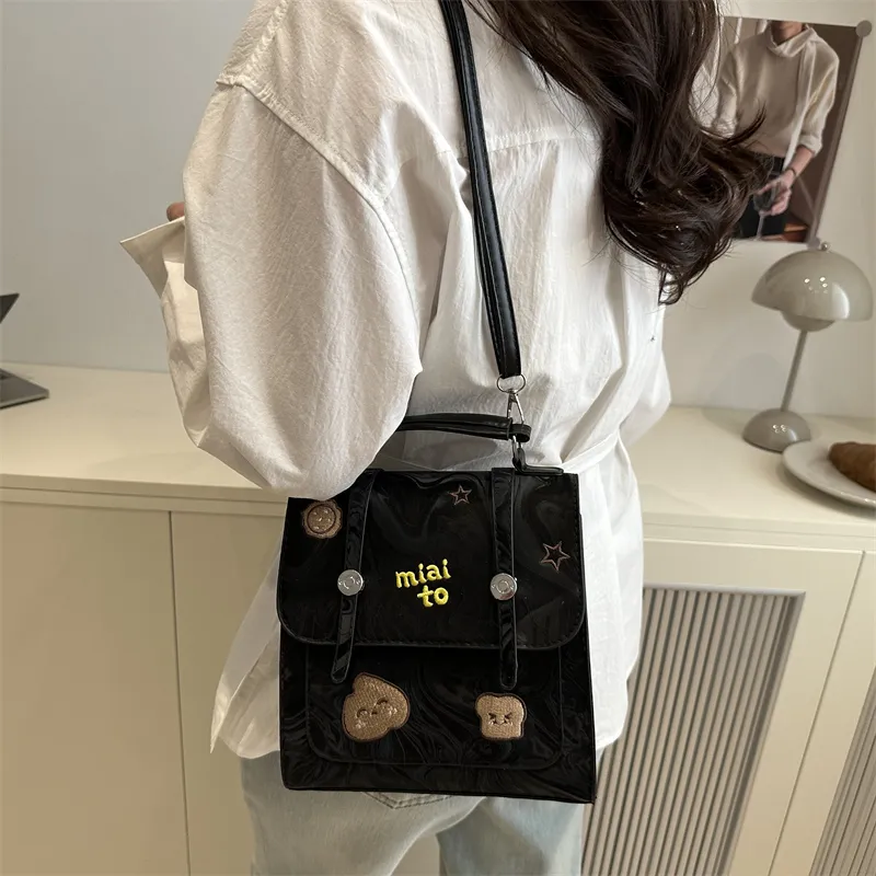 HCXK PU Trendy Casual Handbag, Fashion Minimalist Style Shoulder Bag, Backpack Women's White/Black/Brown-9