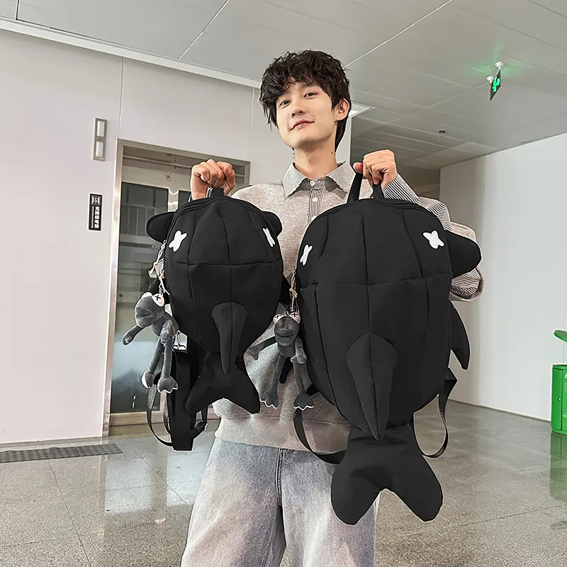 HCXK Nylon Backpack Unisex Gray/White/Black-9