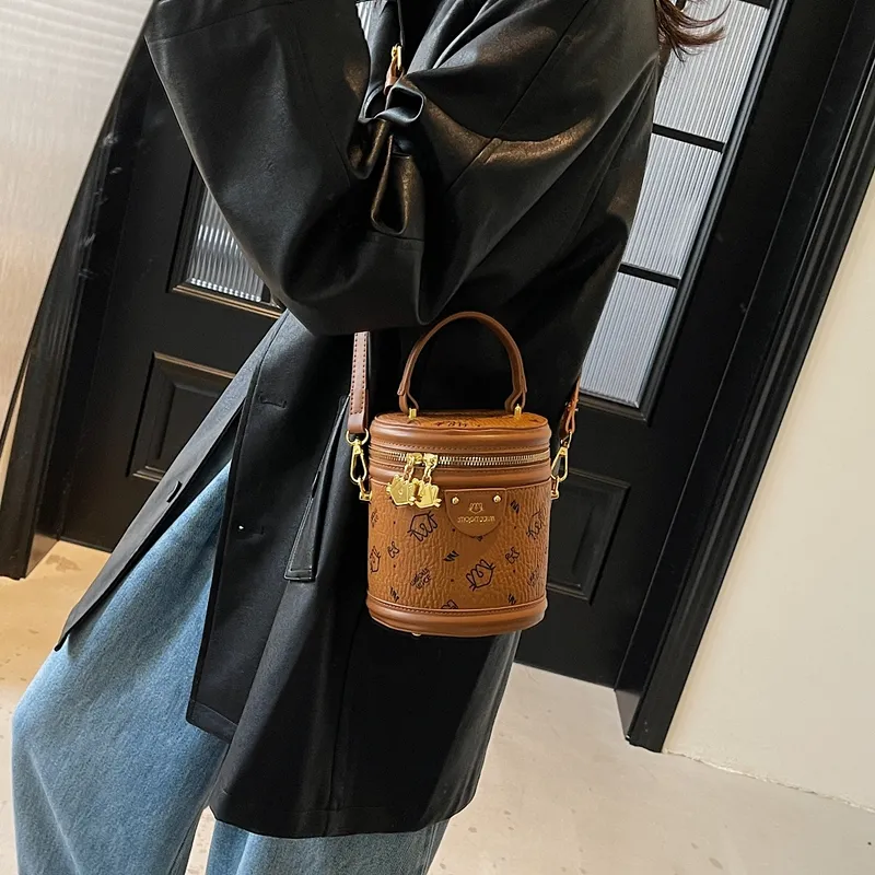 HCXK PU Cylinder Bag Shoulder Bag Crossbody Bag Handbag Women's Multicolor-16