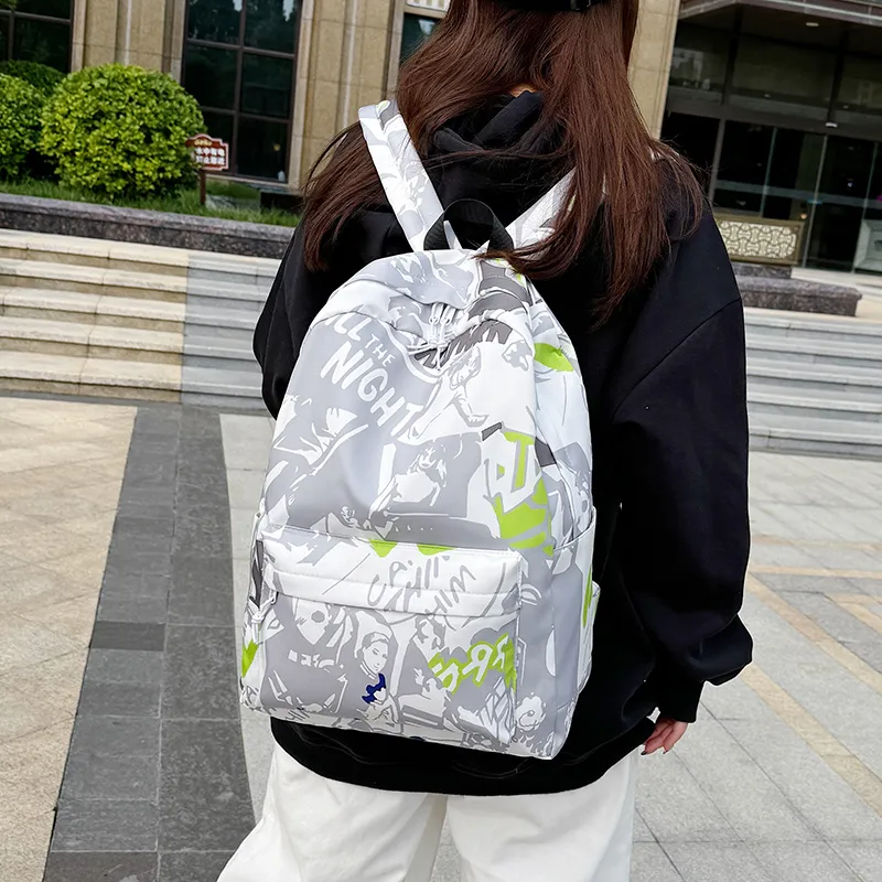 HCXK Nylon Backpack Unisex White/Gray-10