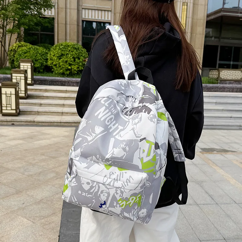 HCXK Nylon Backpack Unisex White/Gray-8